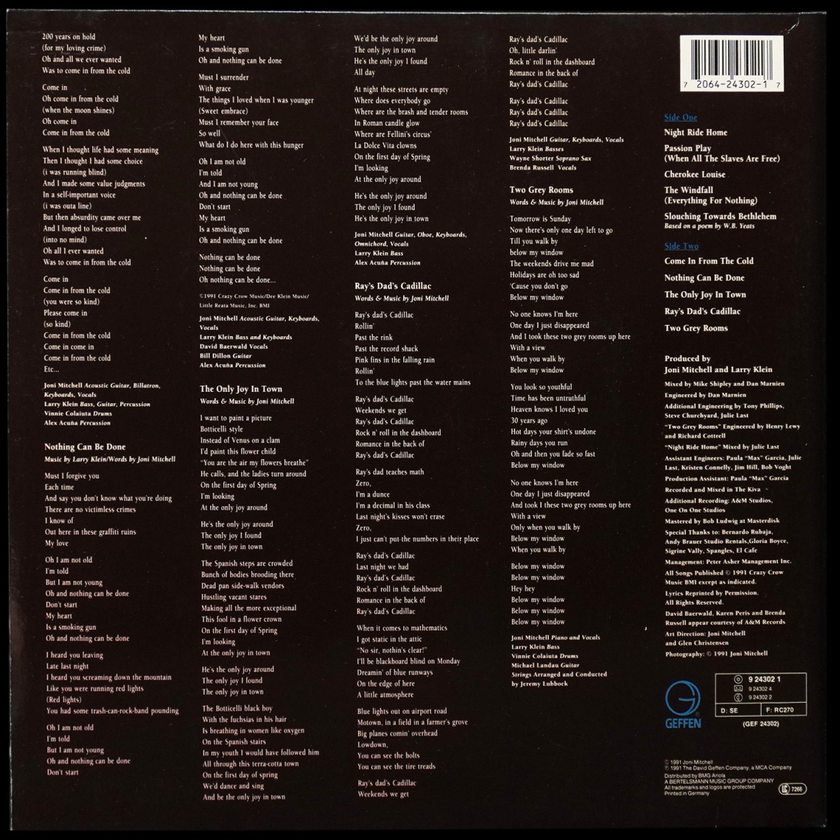 LP Joni Mitchell — Night Ride Home фото 2