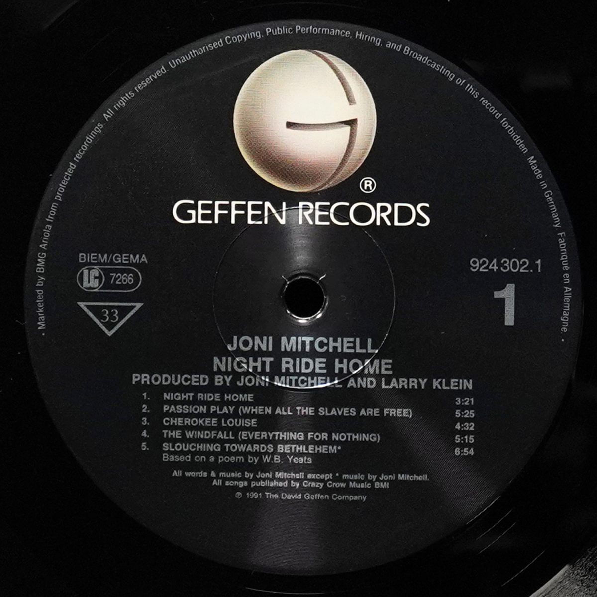 LP Joni Mitchell — Night Ride Home фото 3