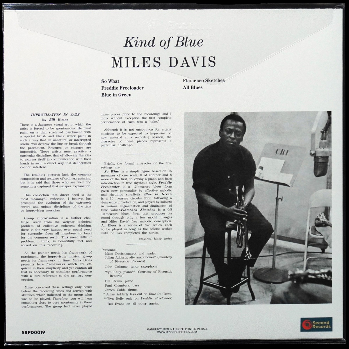 LP Miles Davis — Kind Of Blue (оранжевый винил) фото 2