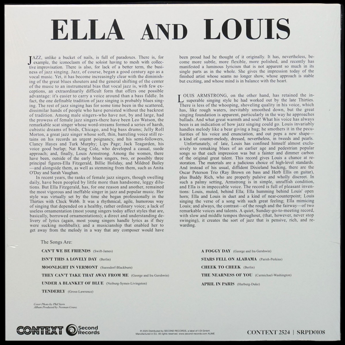 LP Ella Fitzgerald — Ella And Louis фото 2