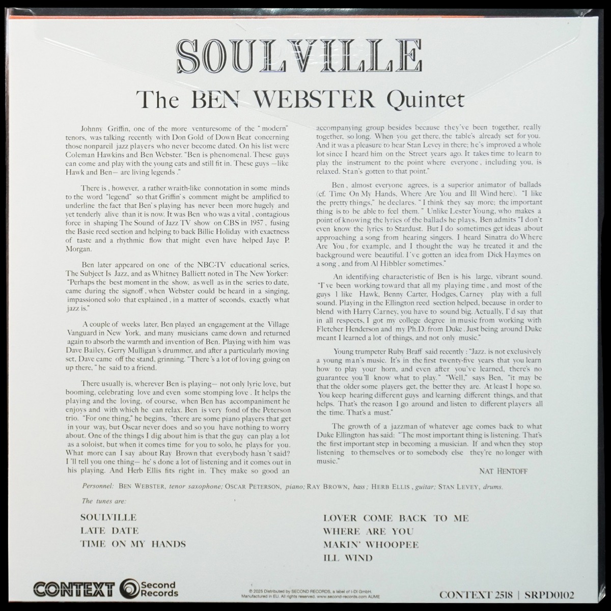 LP Ben Webster — Soulville фото 2