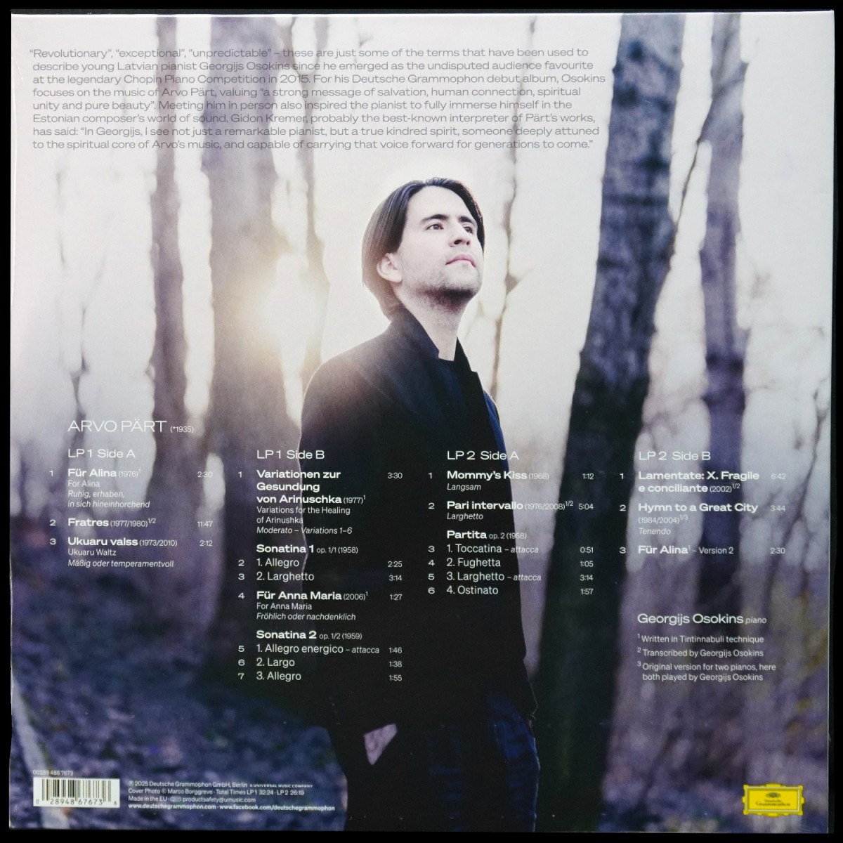 LP Georgijs Osokins — For Arvo (2LP) фото 2