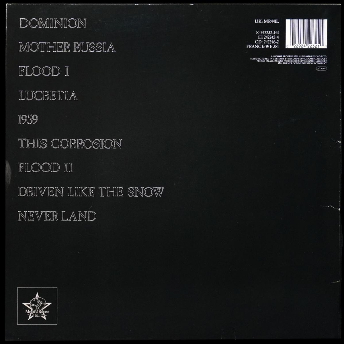 LP Sisters Of Mercy — Floodland фото 2