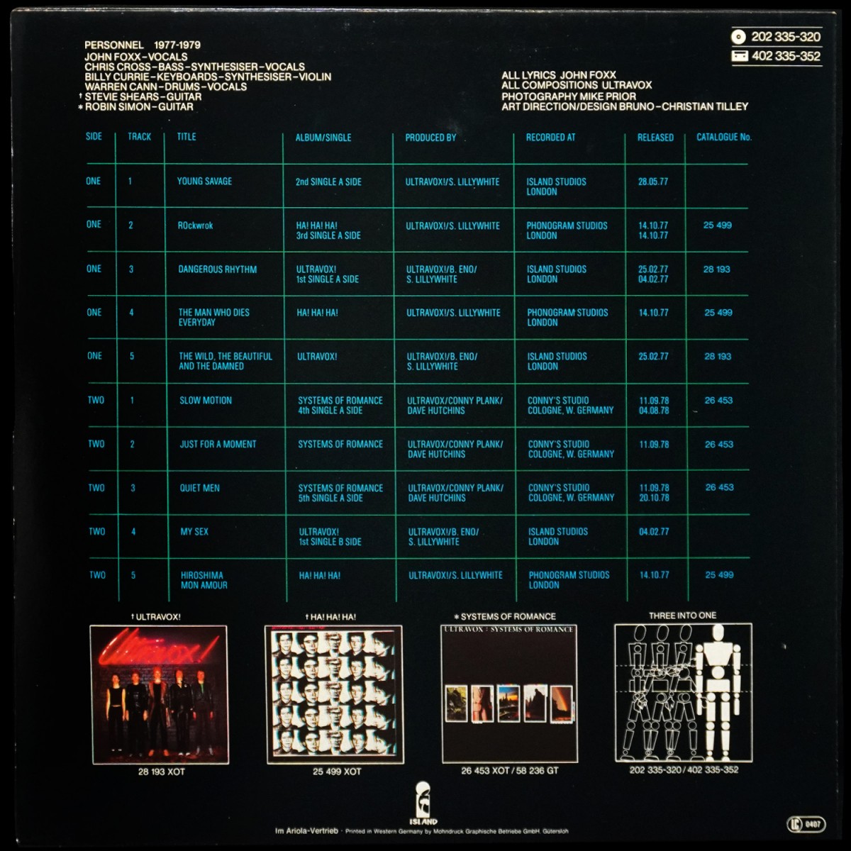 LP Ultravox — Three Into One фото 3