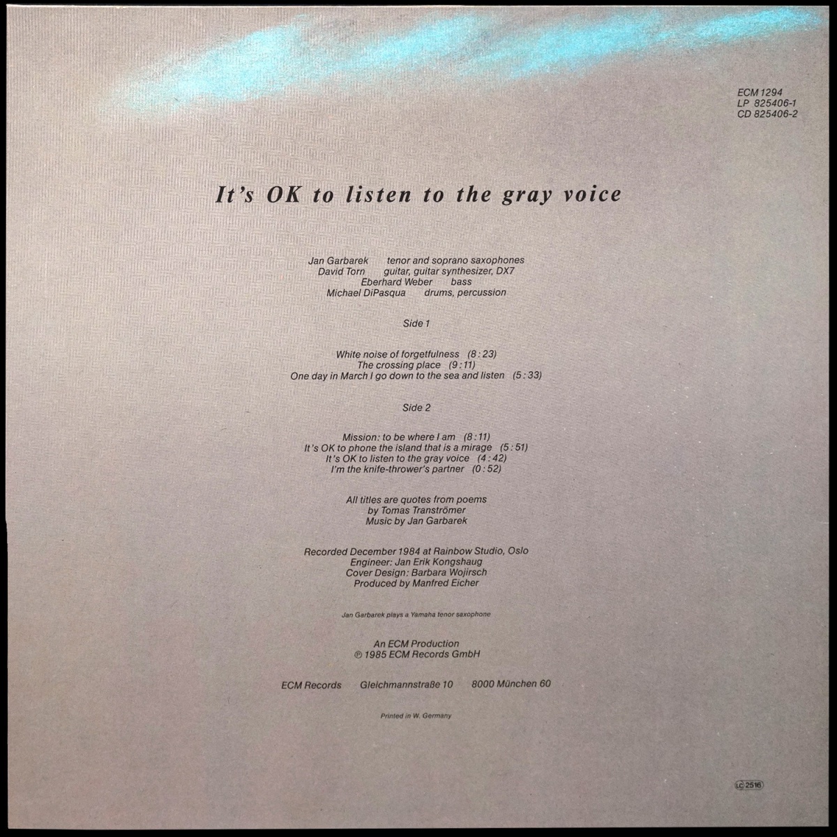 LP Jan Garbarek Group — It's OK To Listen To The Gray Voice фото 2