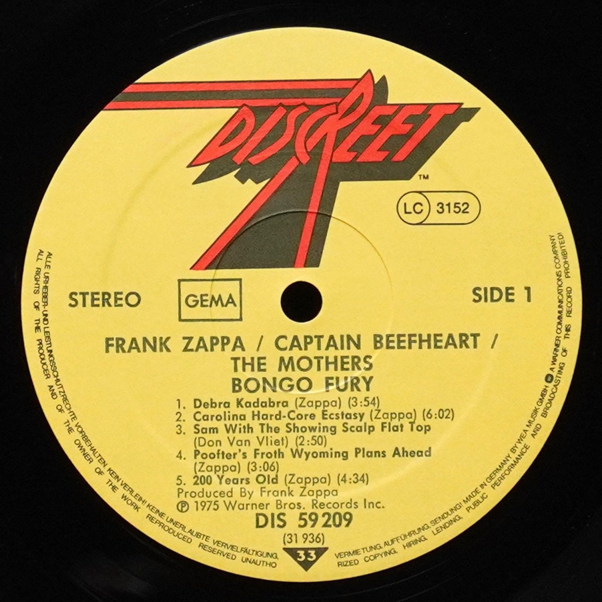 LP Frank Zappa — Bongo Fury фото 3