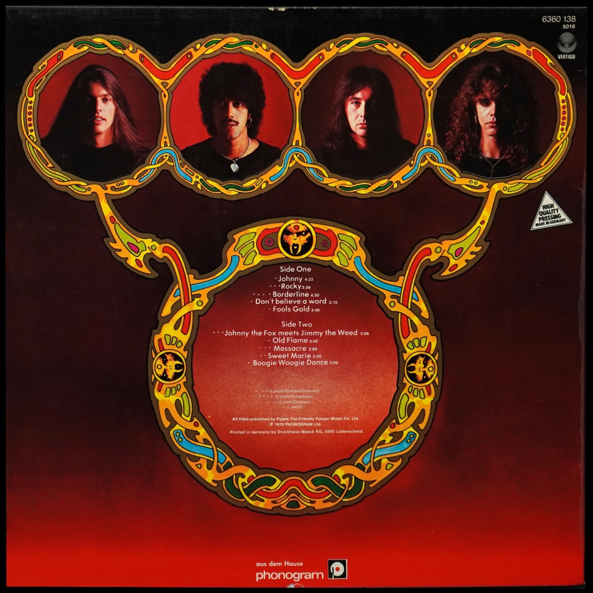 LP Thin Lizzy — Johnny The Fox фото 2