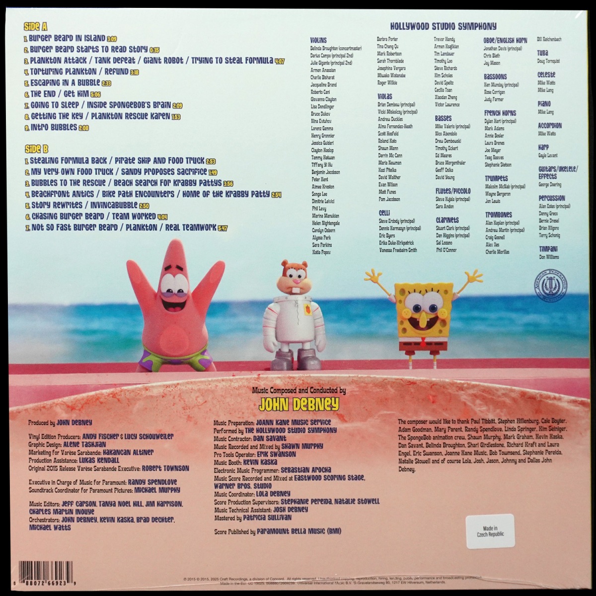 LP John Debney — Spongebob Movie: Sponge Out Of Water (Music From The Motion Picture) (picture disc (пикчер диск)) фото 2