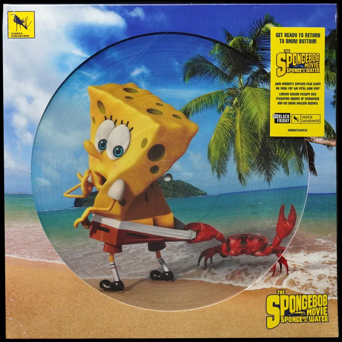 LP John Debney — Spongebob Movie: Sponge Out Of Water (Music From The Motion Picture) (picture disc (пикчер диск)) фото