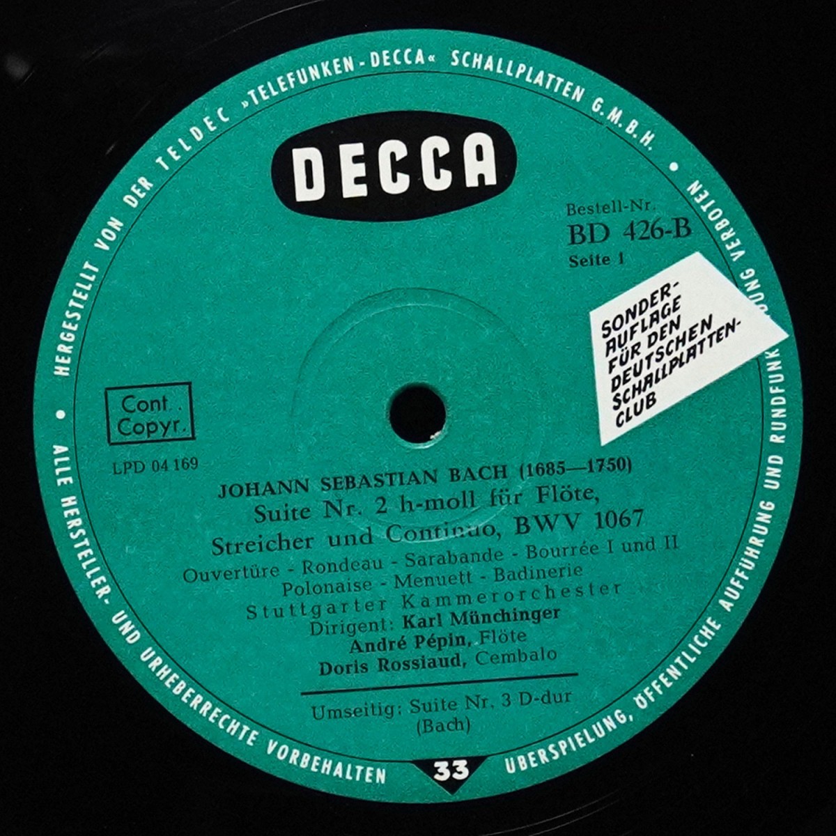 LP Karl Munchinger — Bach: Suite No.2 / Suite No.3 фото 2