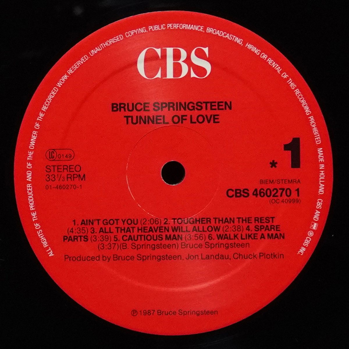 LP Bruce Springsteen — Tunnel Of Love фото 2