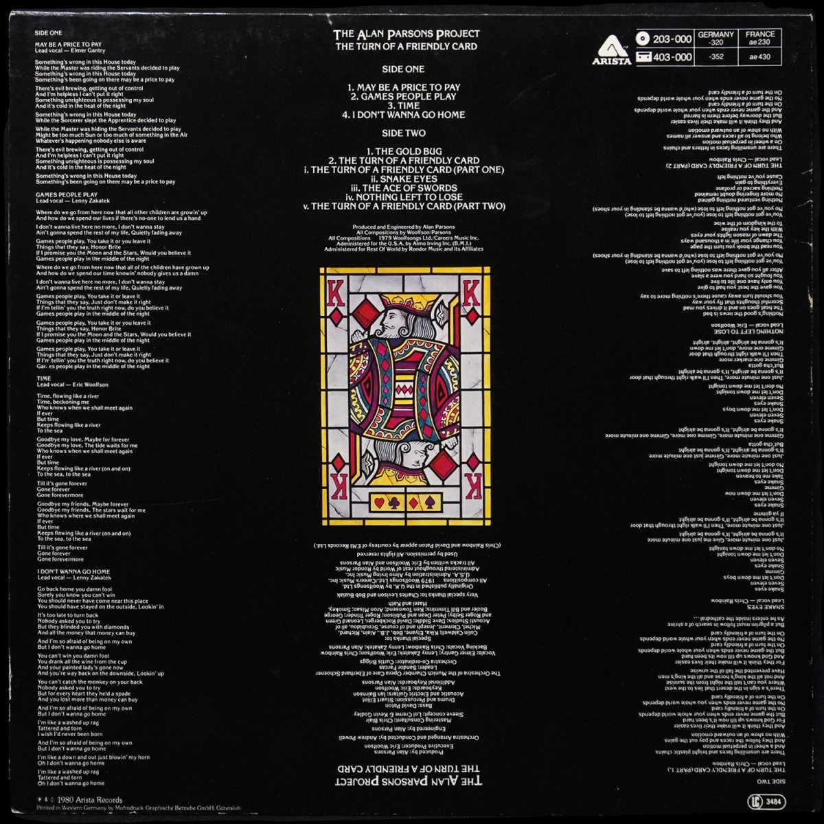 LP Alan Parsons Project — Turn Of A Friendly Card фото 2