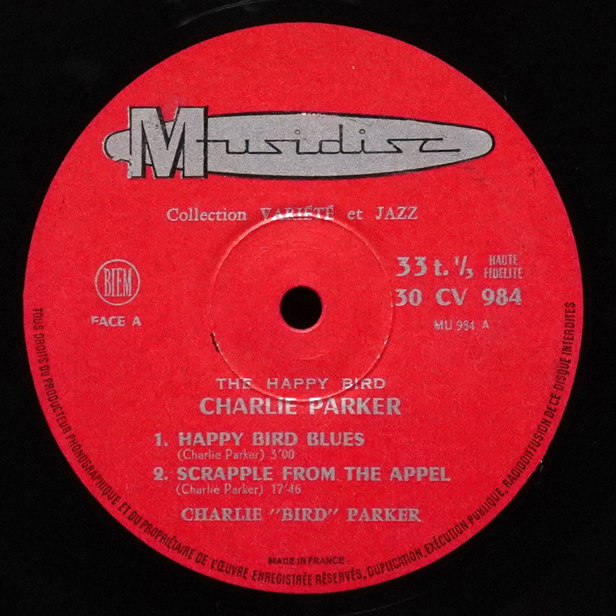LP Charlie Parker — Happy 'Bird' (моно) фото 2