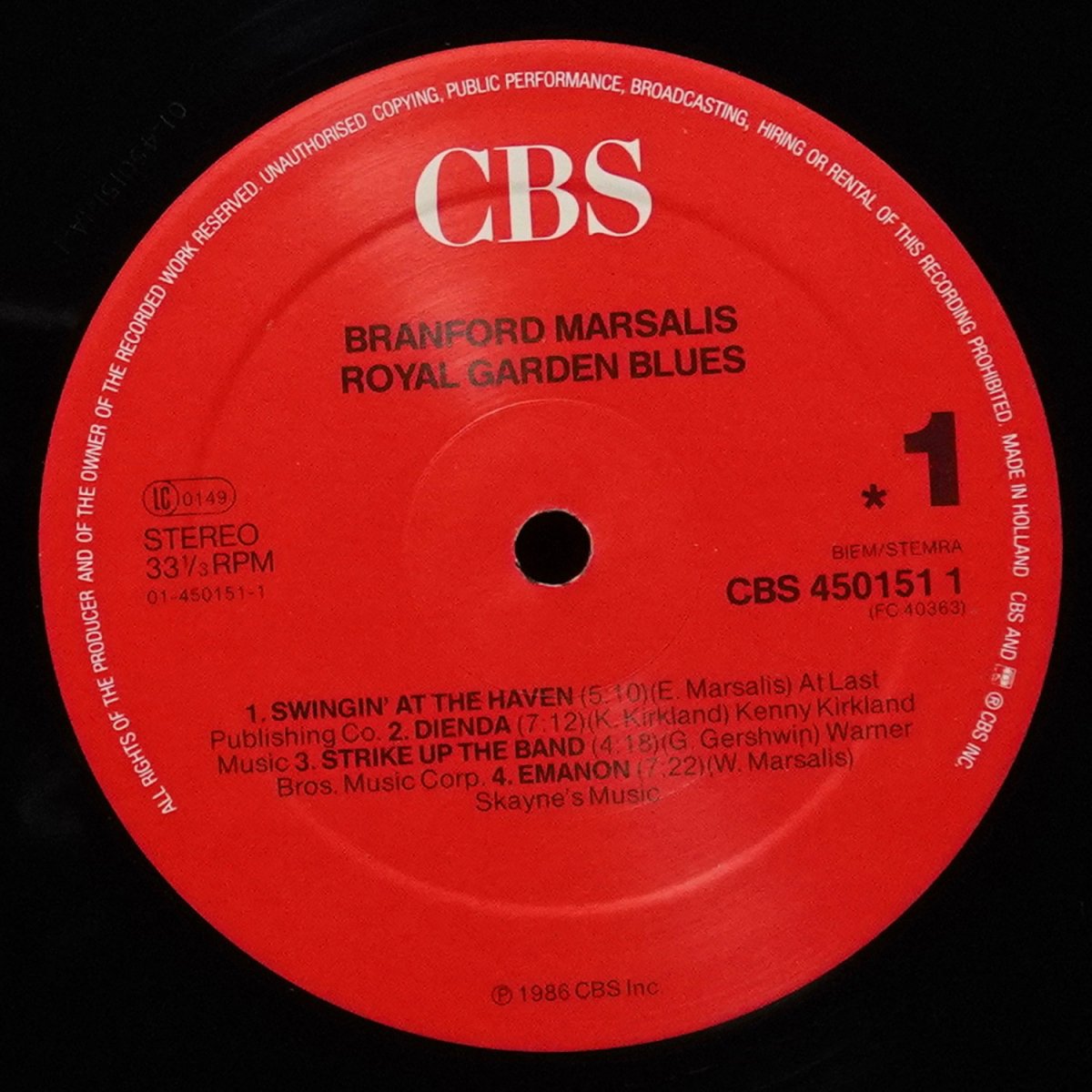 LP Branford Marsalis — Royal Garden Blues фото 2