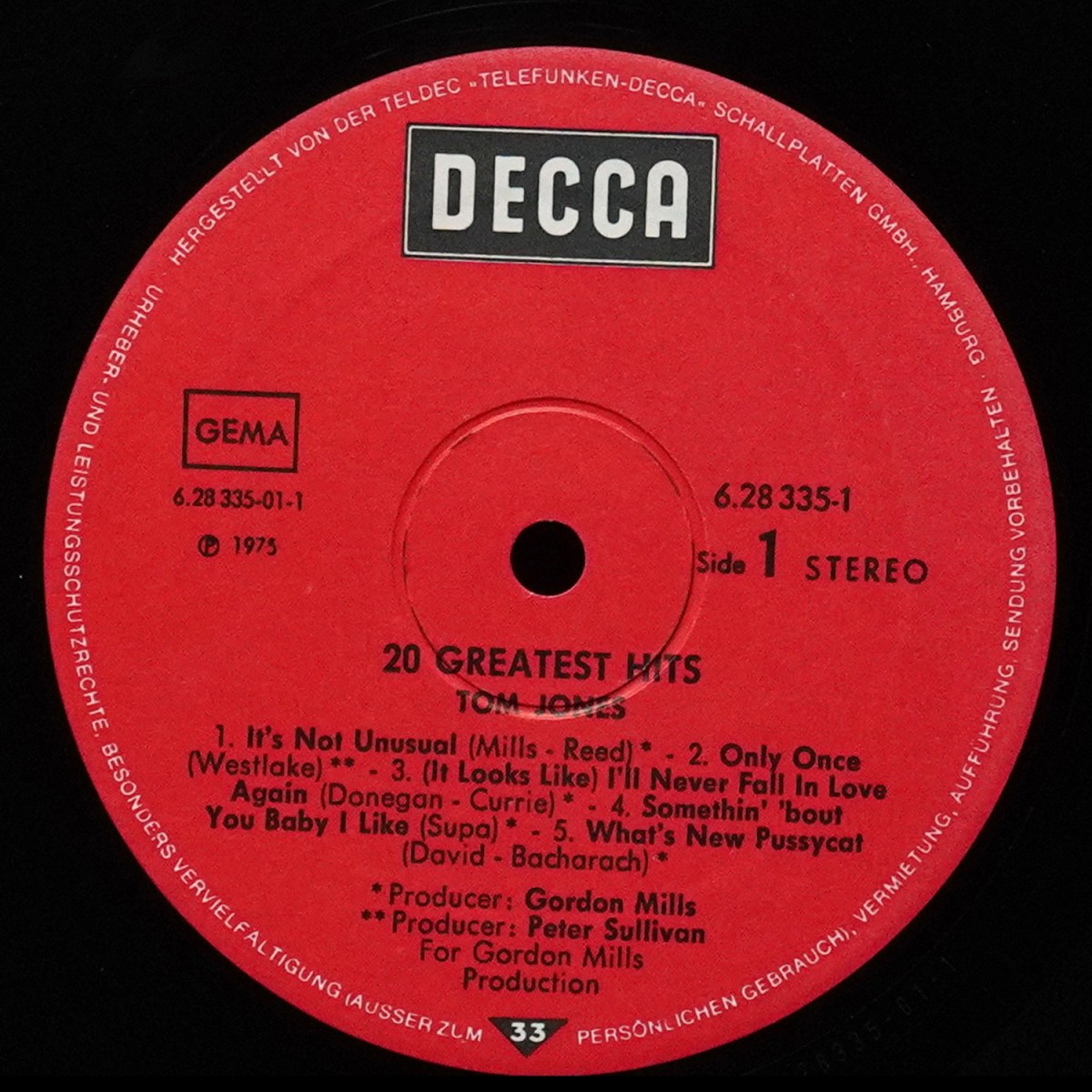 LP Tom Jones — 20 Greatest Hits (2LP) фото 2