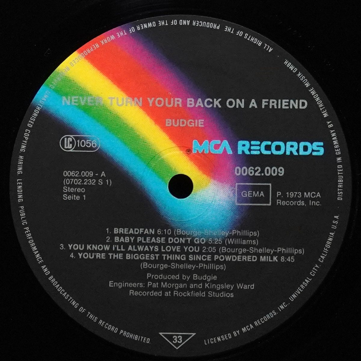 LP Budgie — Never Turn Your Back On A Friend фото 3