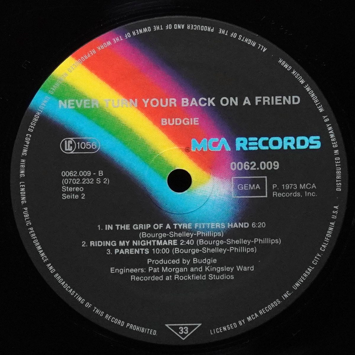 LP Budgie — Never Turn Your Back On A Friend фото 4