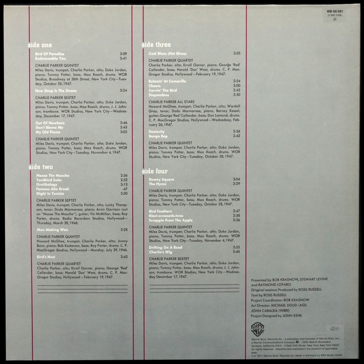 LP Charlie Parker — Very Best Of Bird (2LP) фото 2