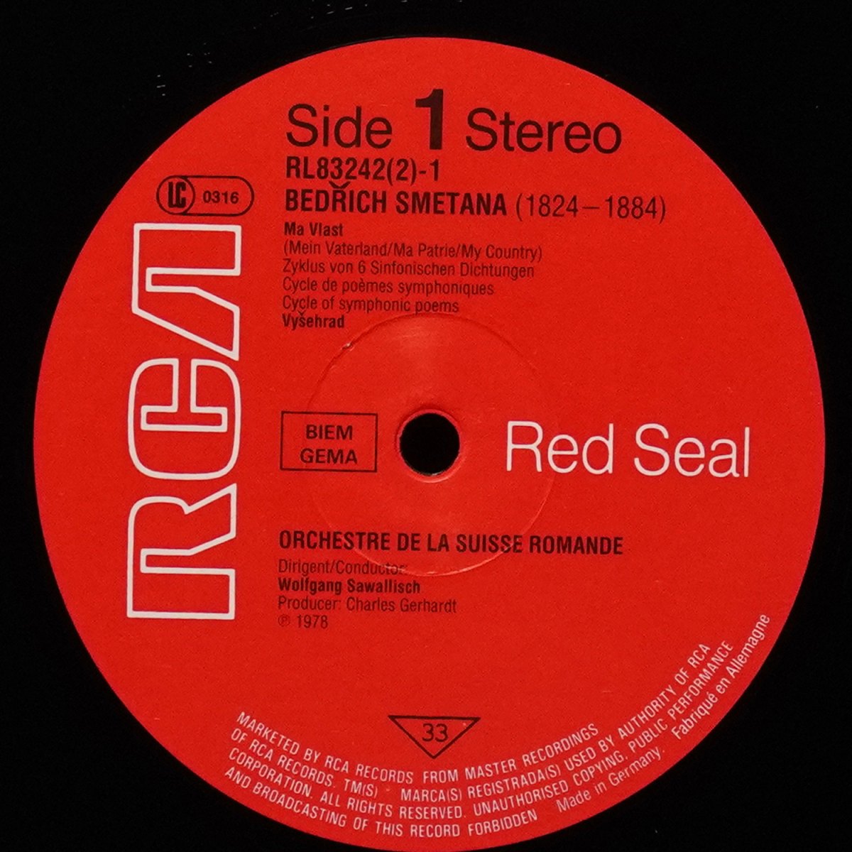 LP Wolfgang Sawallisch — Smetana: Ma Vlast (Mein Vaterland / Ma Patrie / My Country) (2LP) фото 2