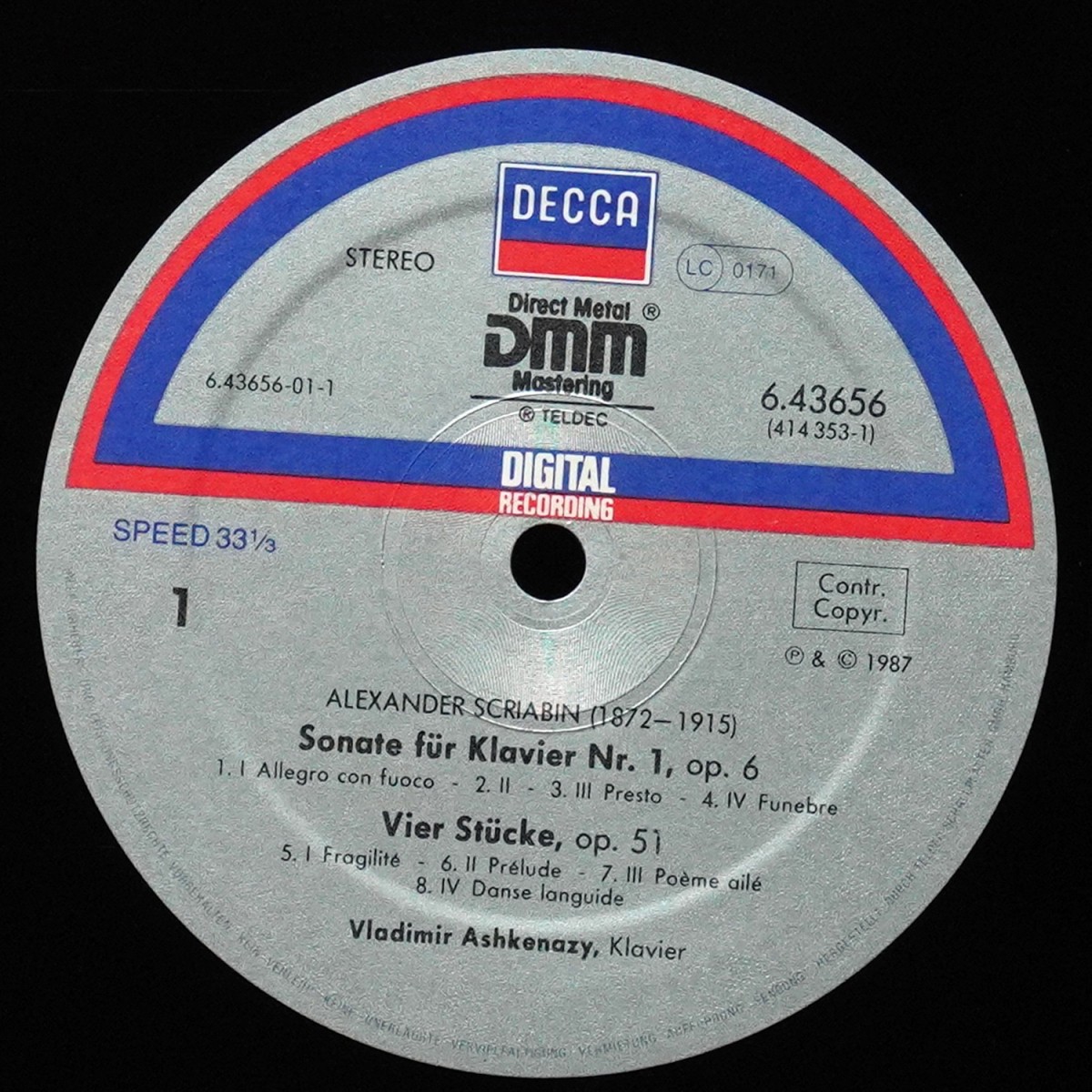 LP Vladimir Ashkenazy — Scriabin: Piano Sonatas 1, 6 & 8 / 4 Pieces Op. 51 фото 3