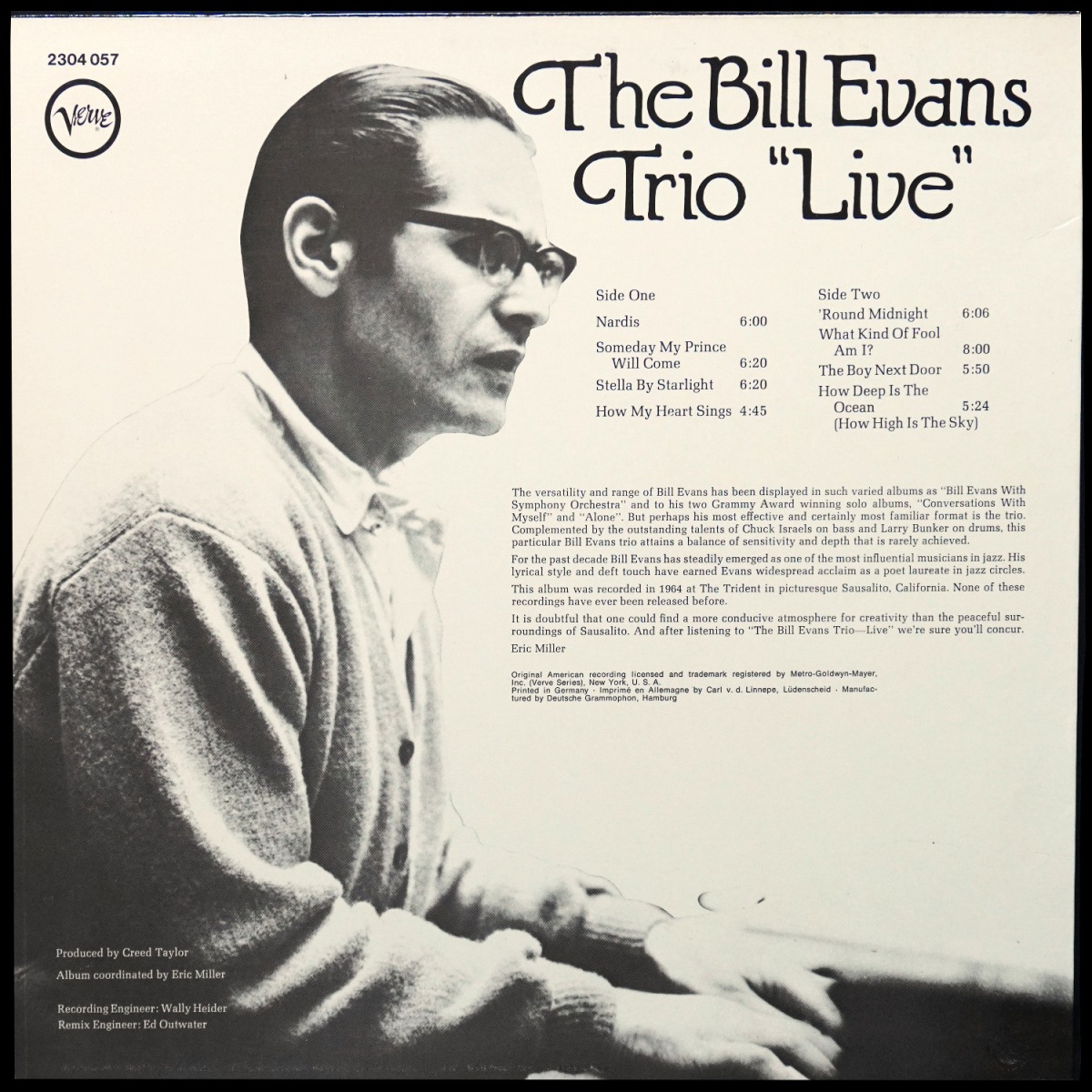 LP Bill Evans Trio — 'Live' фото 2