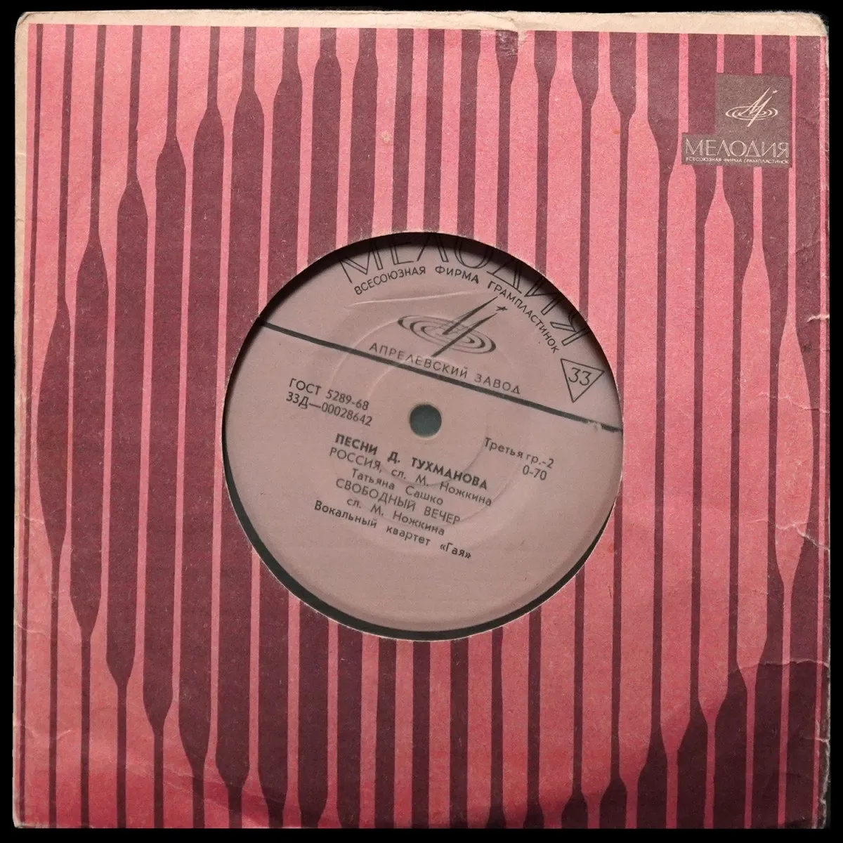 LP Давид Тухманов — Песни Давида Тухманова (сингл, моно) фото