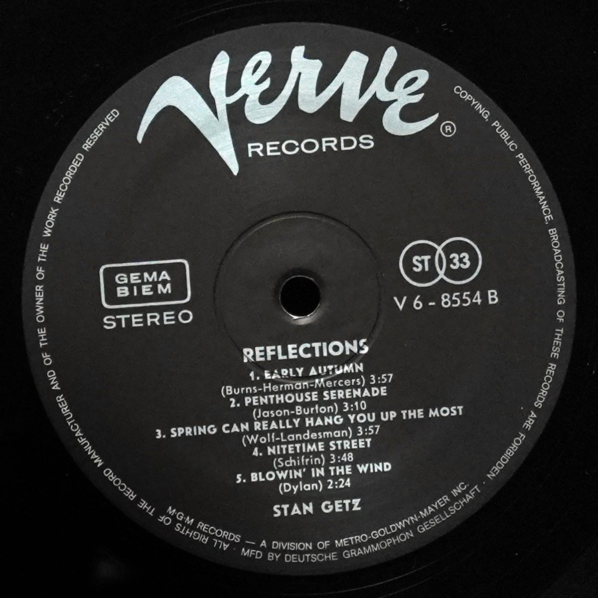 LP Stan Getz — Reflections фото 4