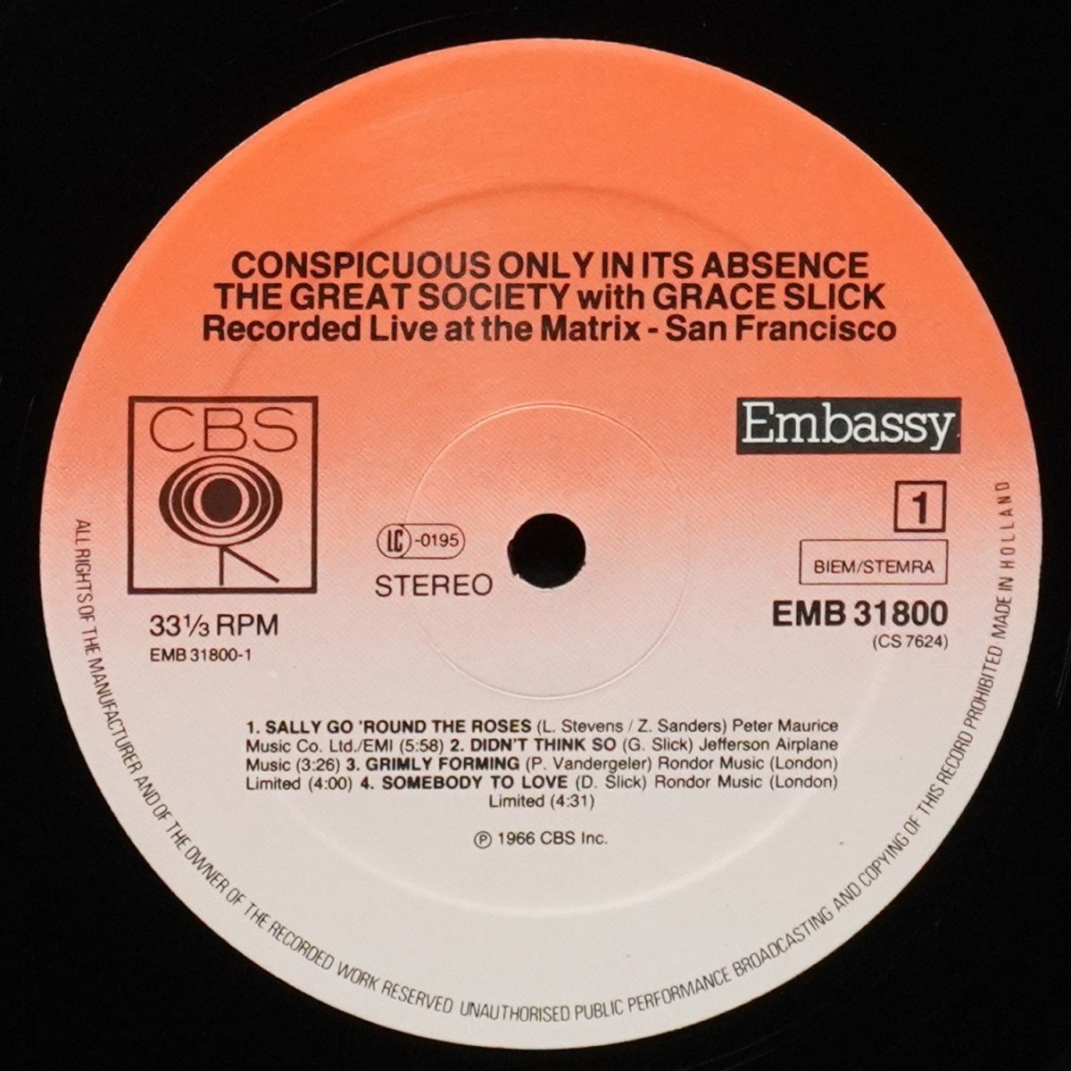 LP Great Society — Conspicuous Only In Its Absence фото 3