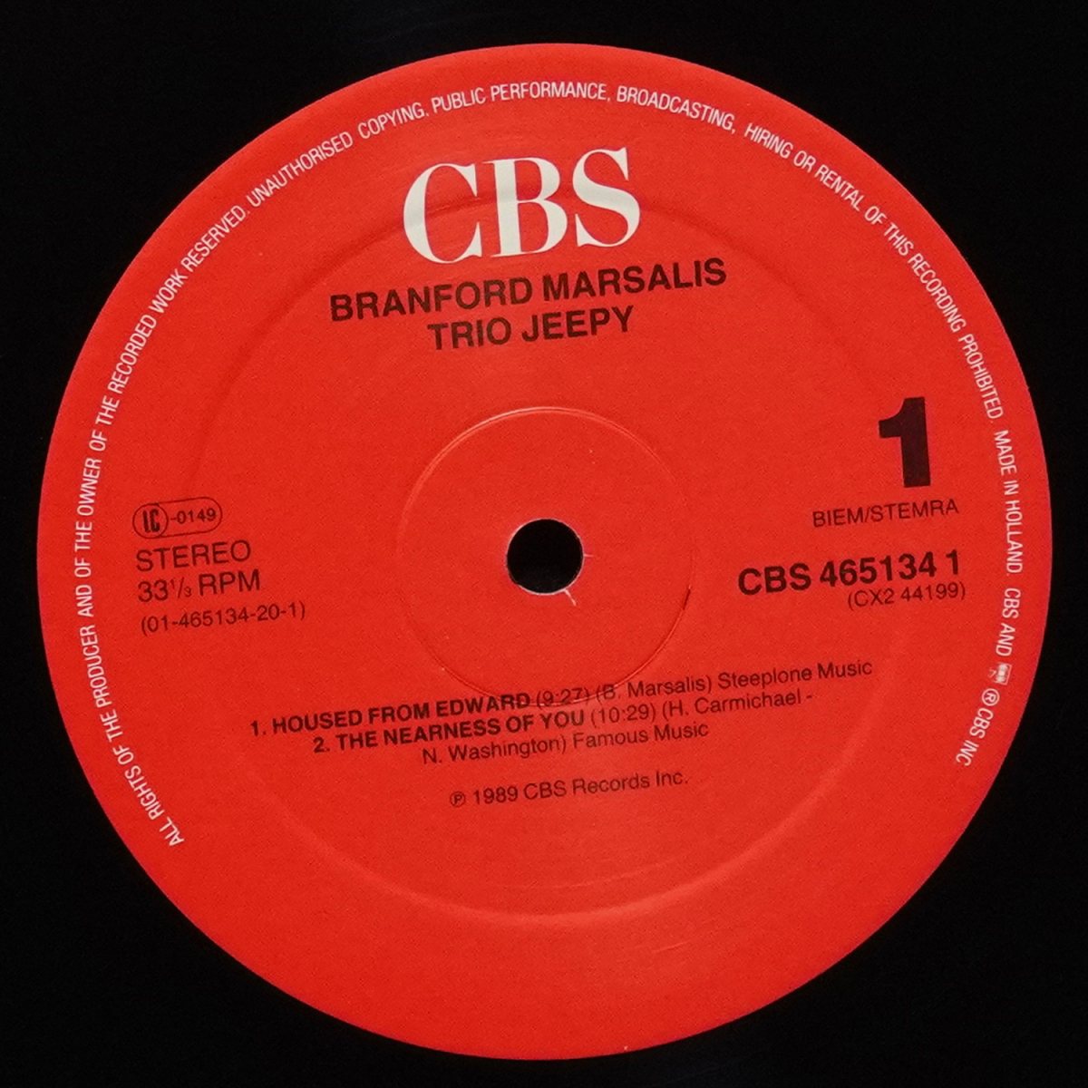 LP Branford Marsalis — Trio Jeepy (2LP) фото 3