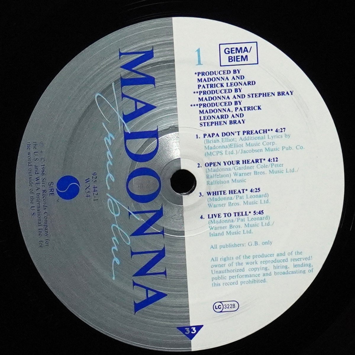 LP Madonna — True Blue фото 3