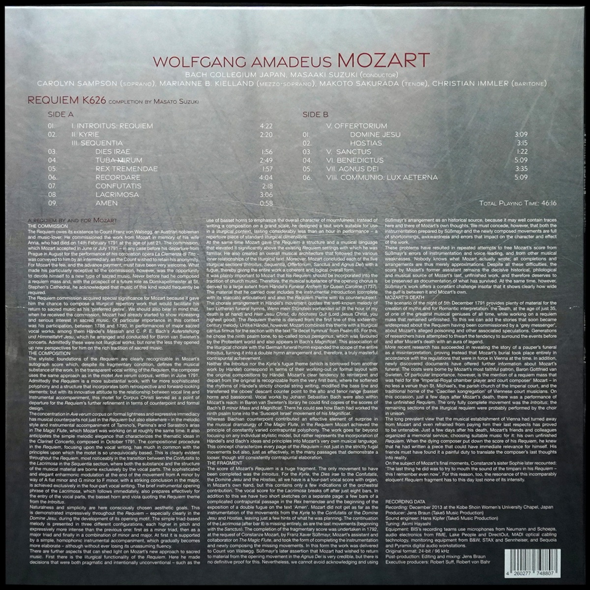 LP Masaaki Suzuki — Mozart: Requiem фото 2