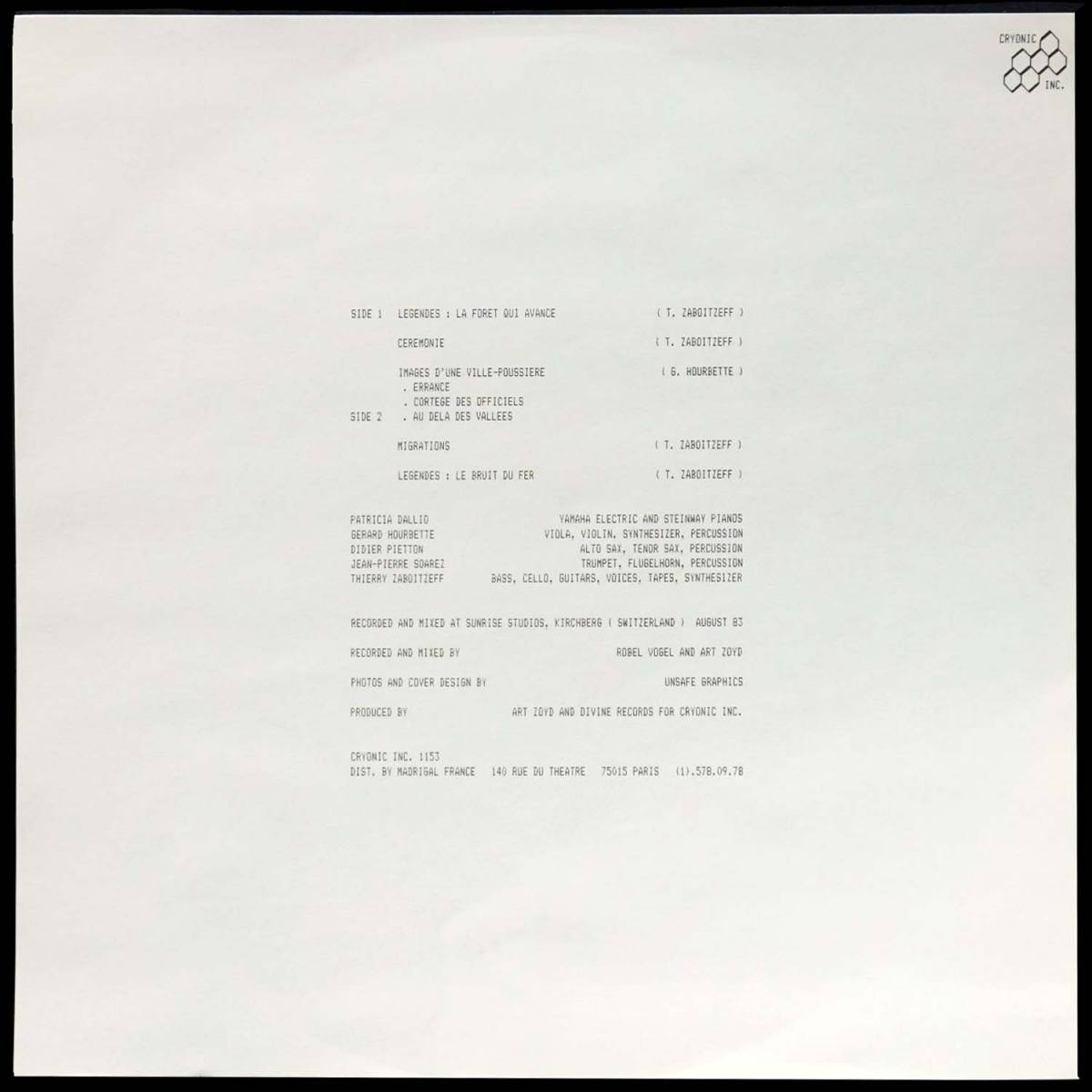 LP Art Zoyd — Les Espaces Inquiets фото 5