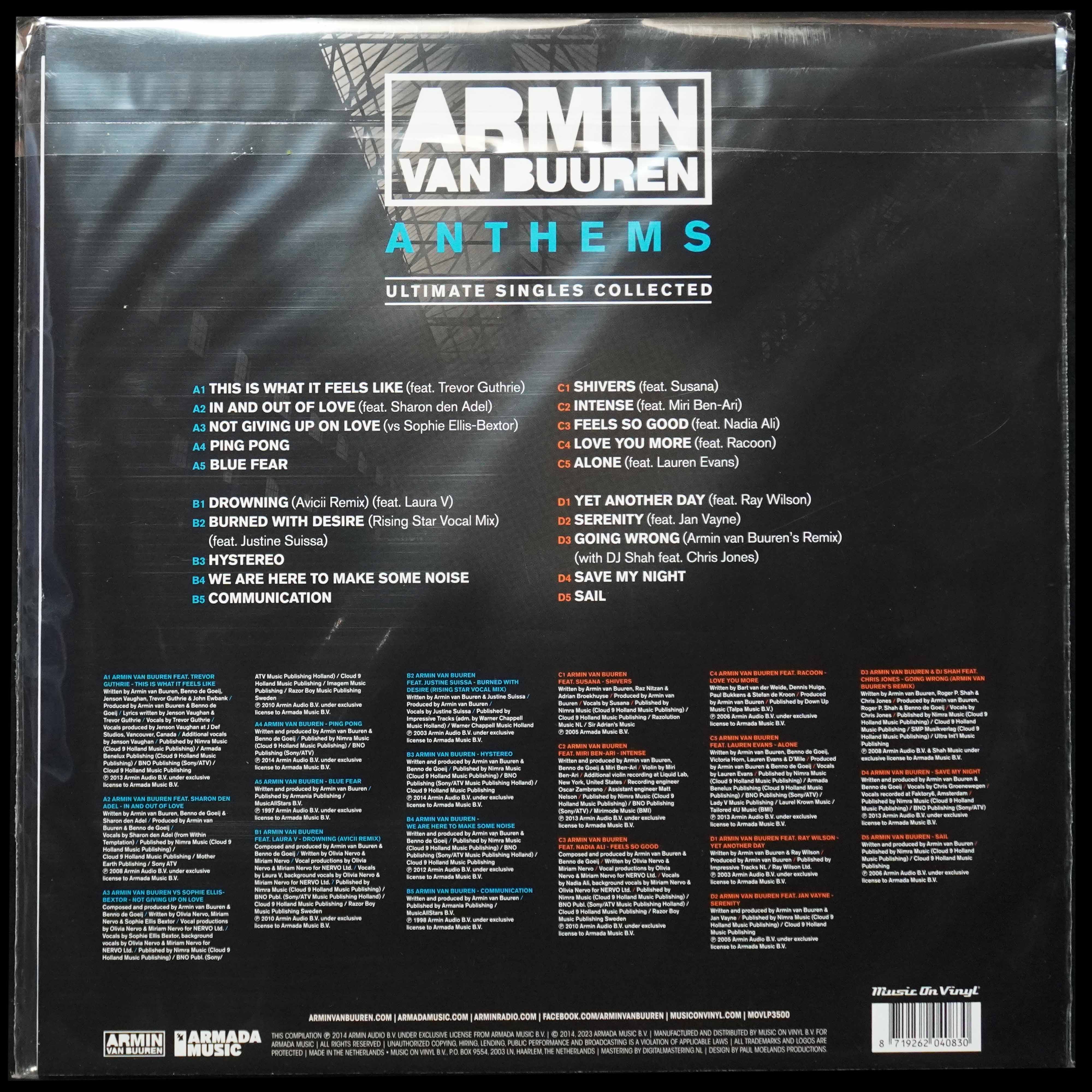 LP Armin Van Buuren — Anthems (Ultimate Singles Collected) (2LP) фото 2