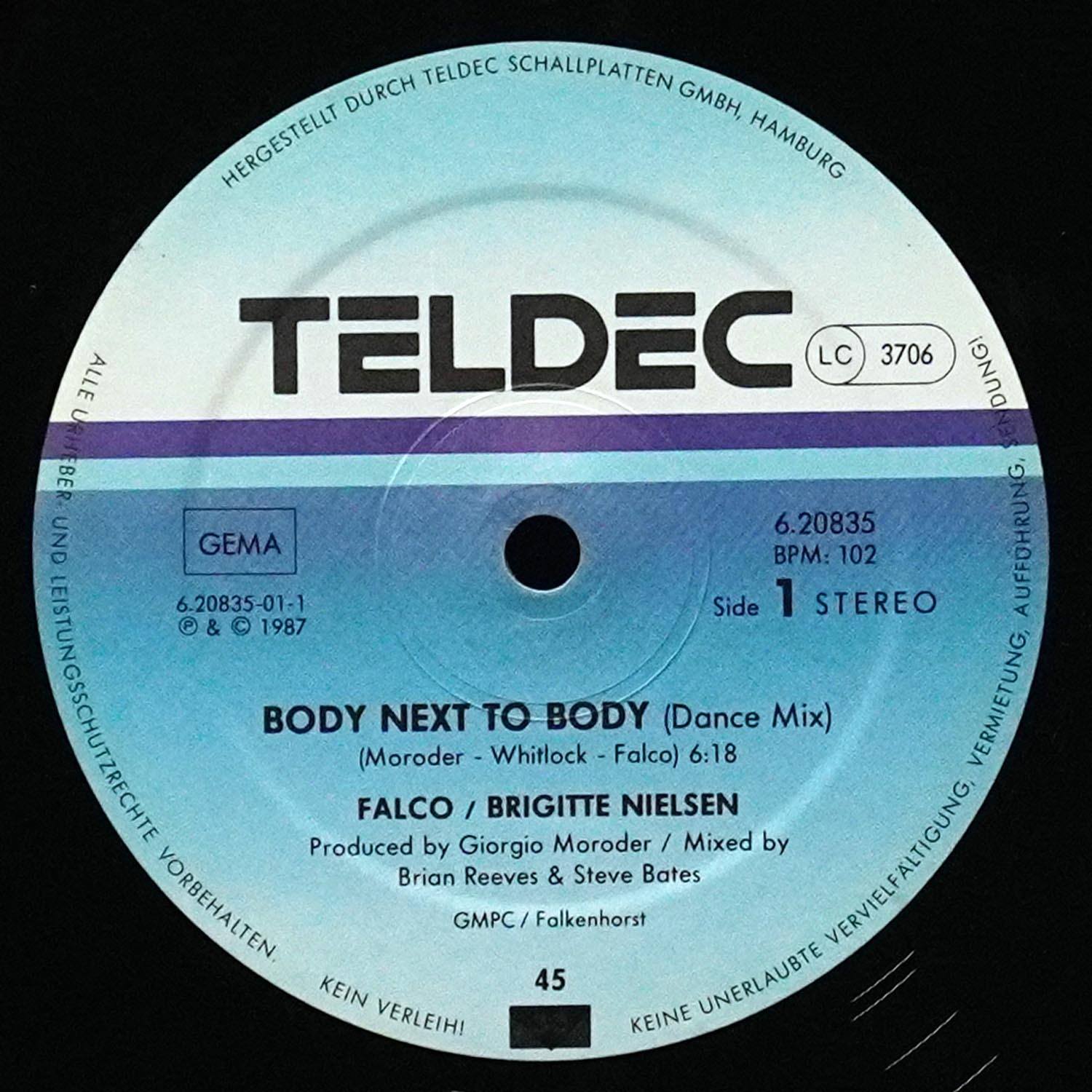 LP Falco — Body Next To Body (Dance Mix) (макси сингл) фото 2