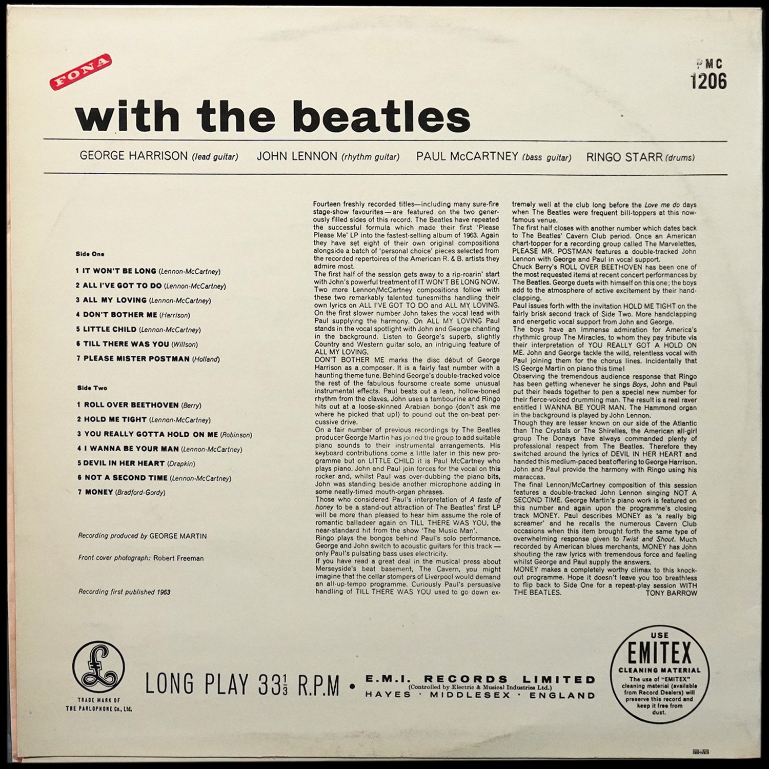 LP Beatles — With The Beatles (моно) фото 2