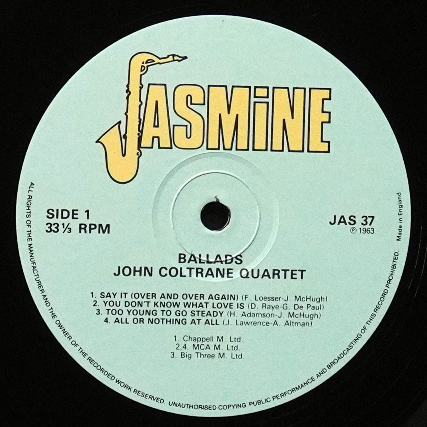 LP John Coltrane Quartet — Ballads фото 3