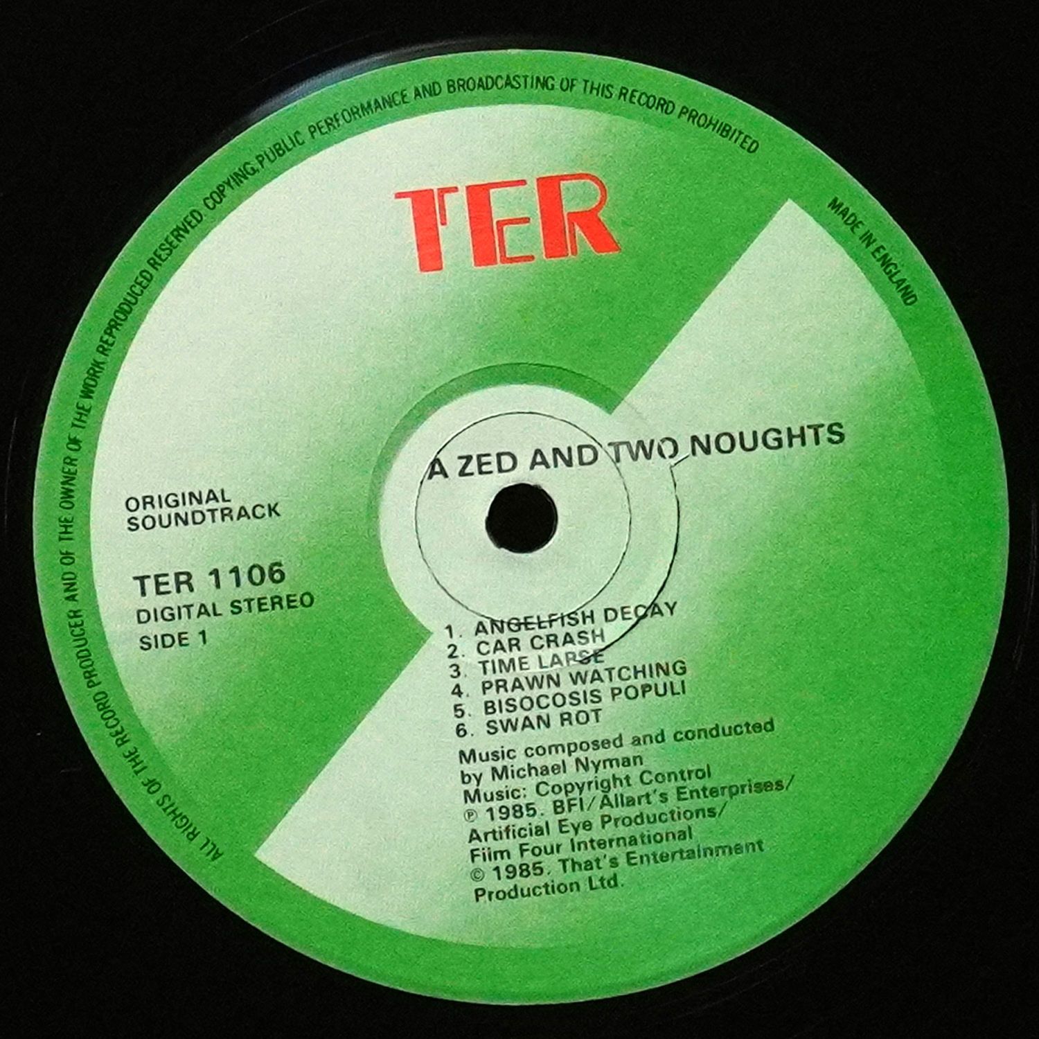 LP Michael Nyman — Music For Peter Greenaway's Film A Zed & Two Noughts фото 3