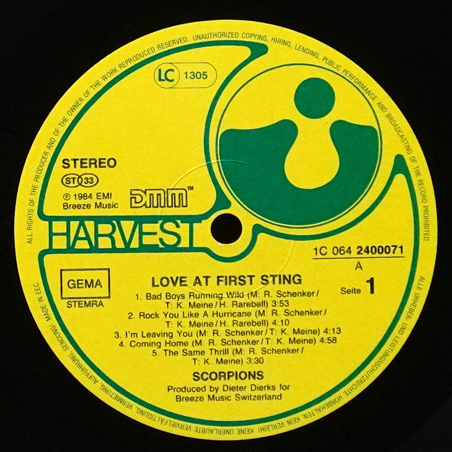 LP Scorpions — Love At First Sting фото 3