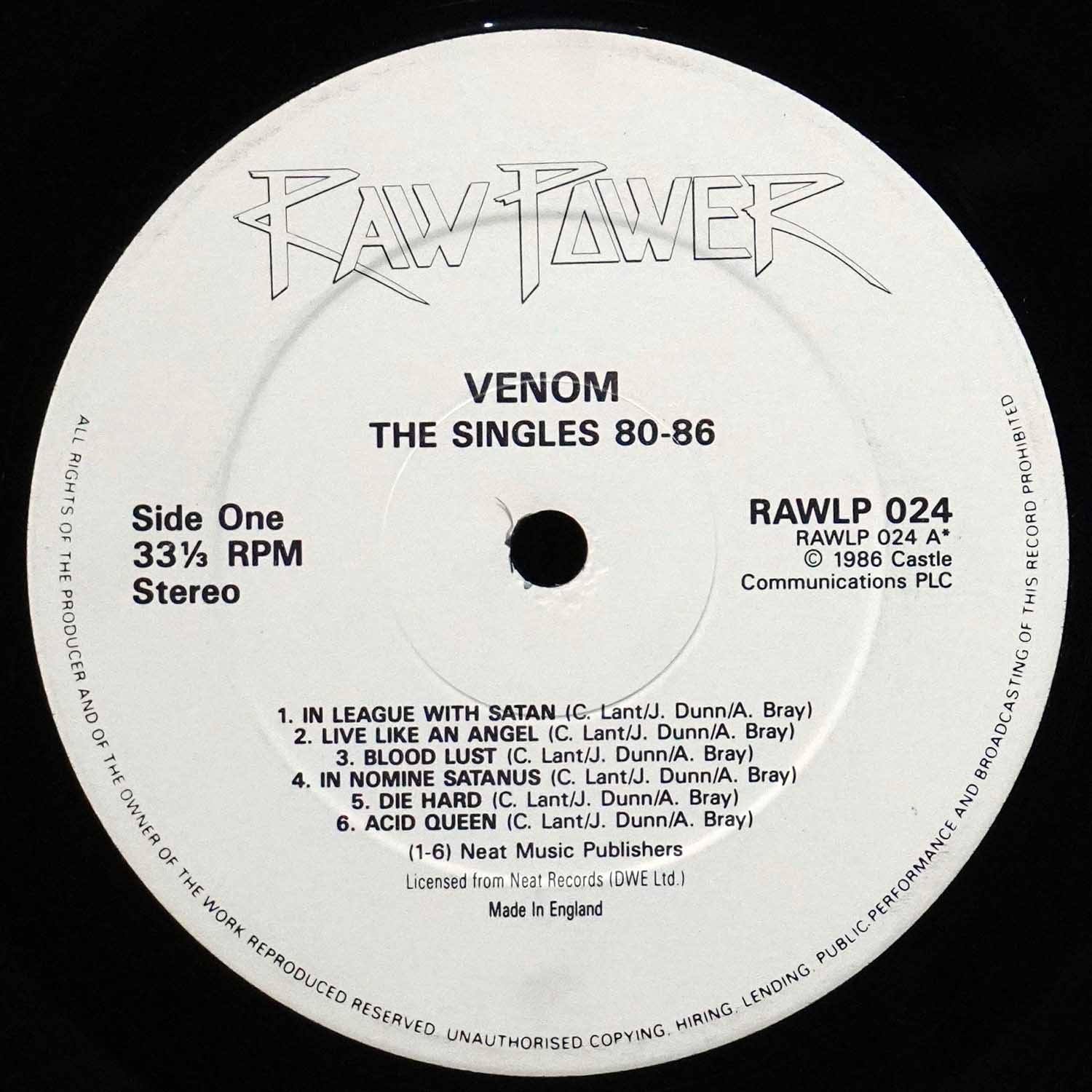 LP Venom — Singles 80-86 фото 3