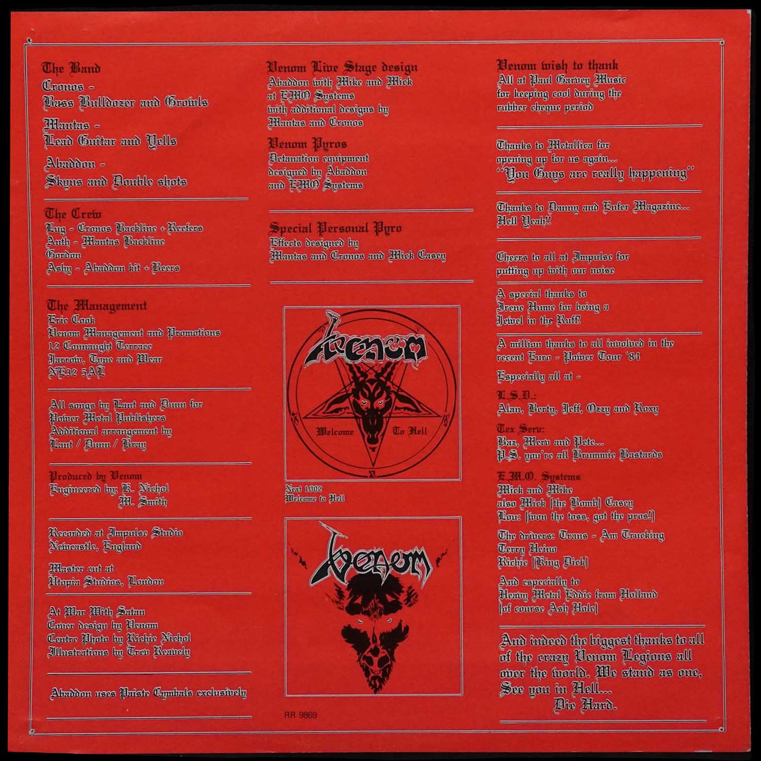 LP Venom — At War With Satan фото 6