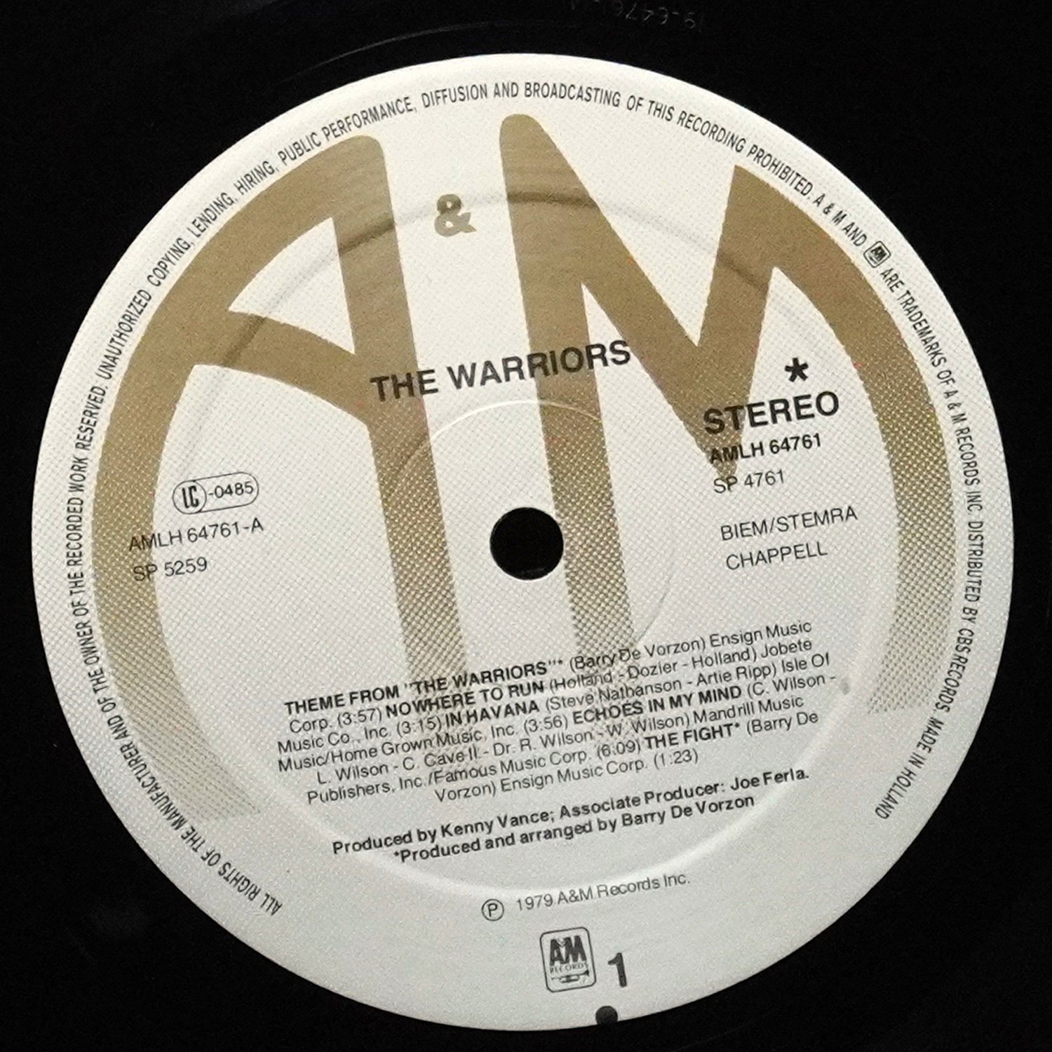 LP V/A — Warriors (The Original Motion Picture Soundtrack) фото 3