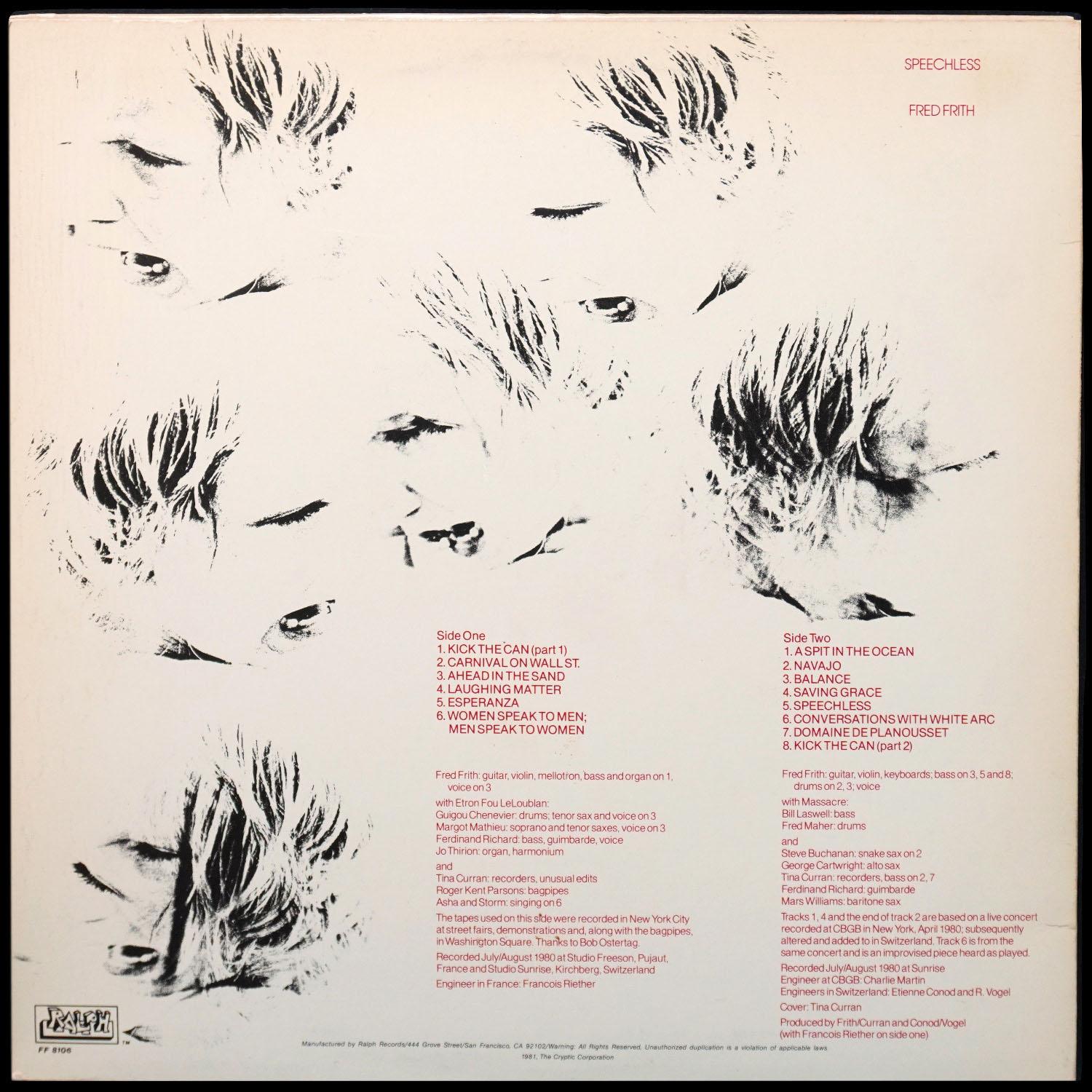 LP Fred Frith — Speechless фото 2