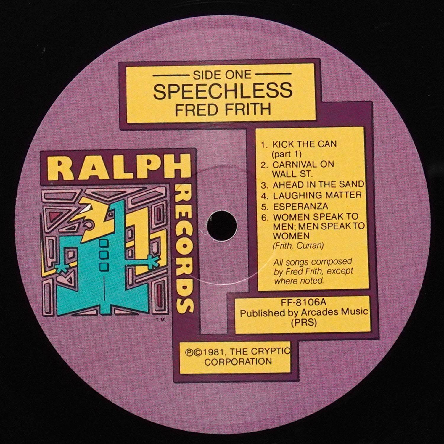 LP Fred Frith — Speechless фото 3