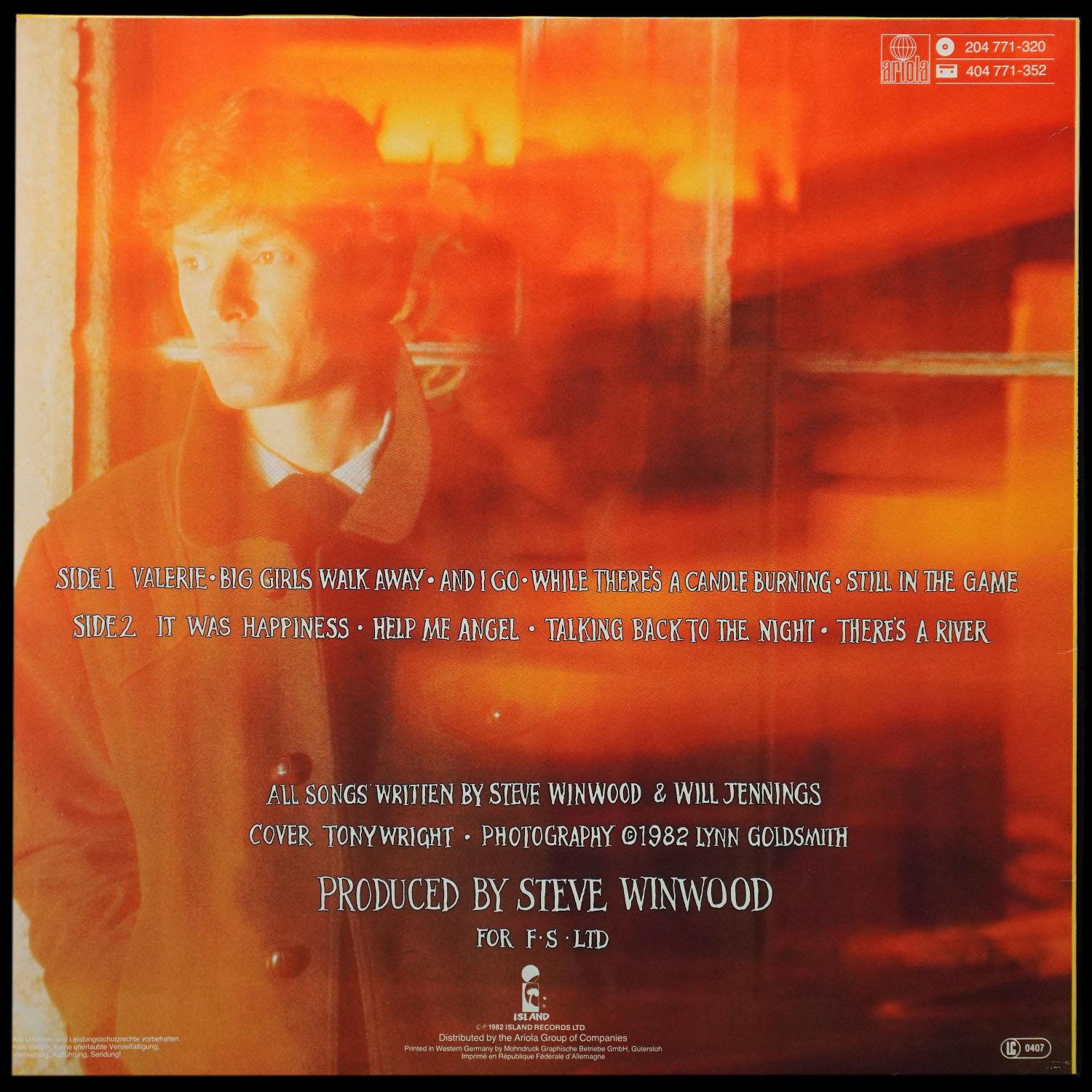 LP Steve Winwood — Talking Back To The Night фото 2