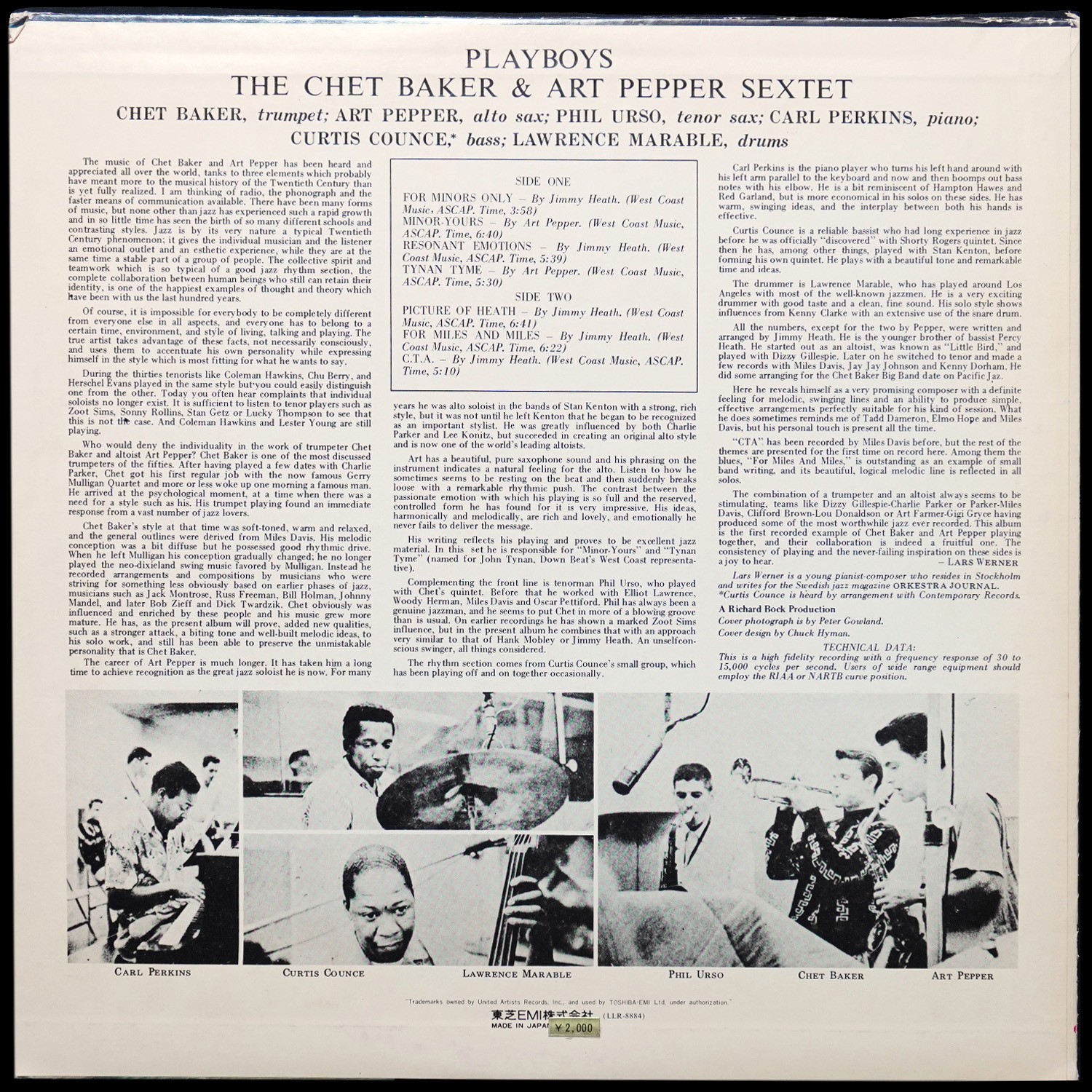 LP Chet Baker — Playboys (моно) фото 2