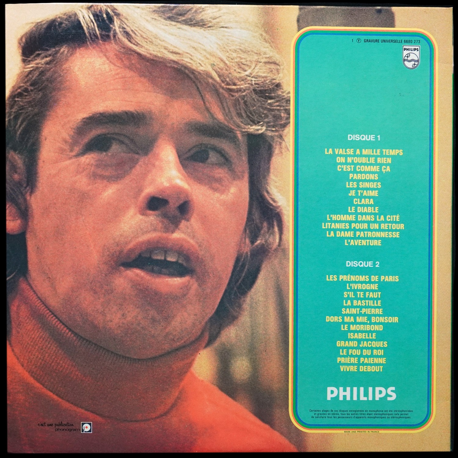 LP Jacques Brel — La Valse A Mille Temps (2LP) фото 2