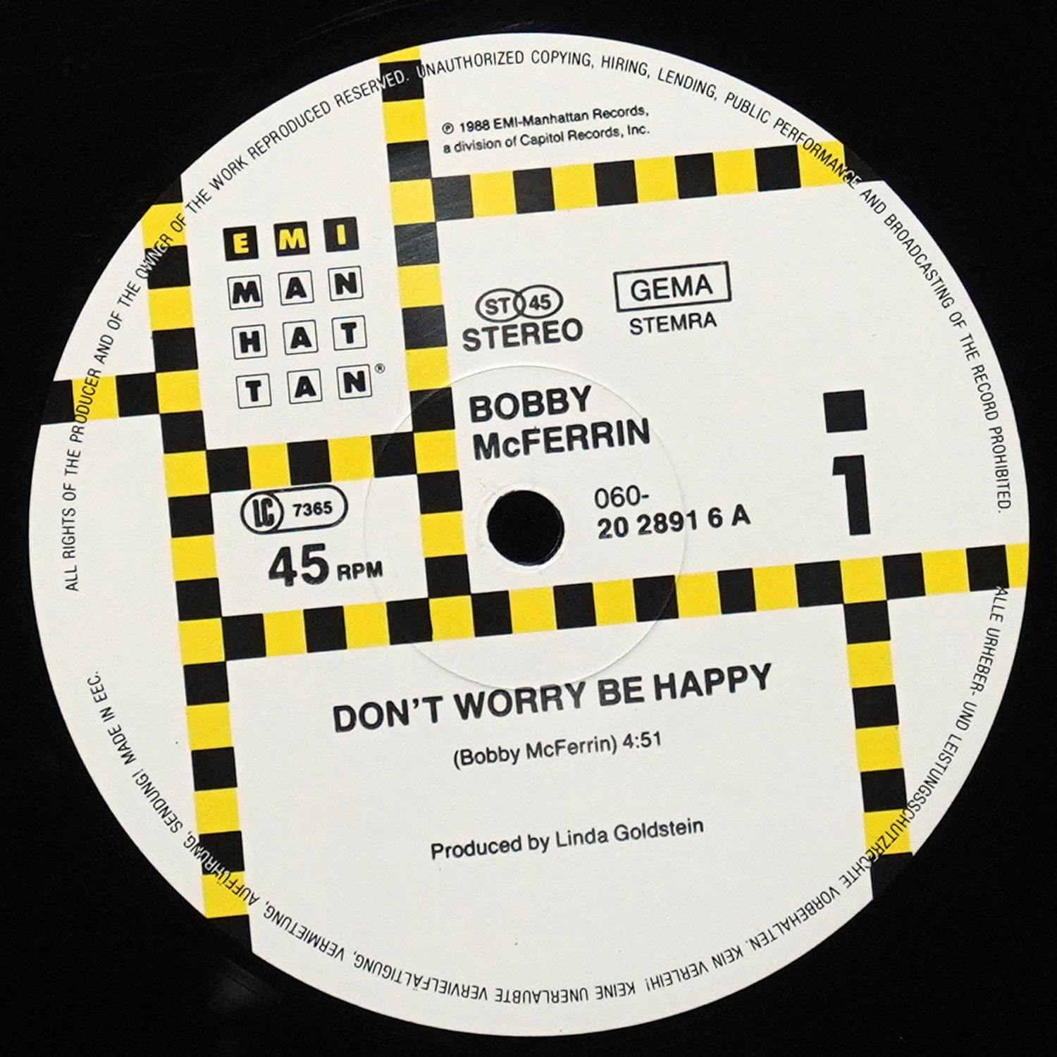 LP Bobby McFerrin — Don't Worry, Be Happy (макси сингл) фото 2