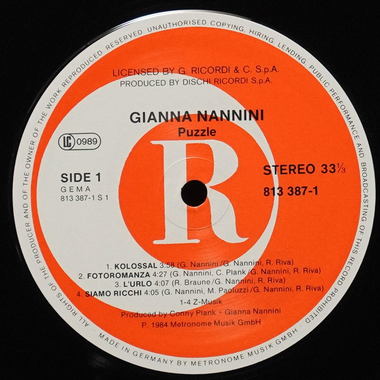 LP Gianna Nannini — Puzzle (+ постер) фото 3