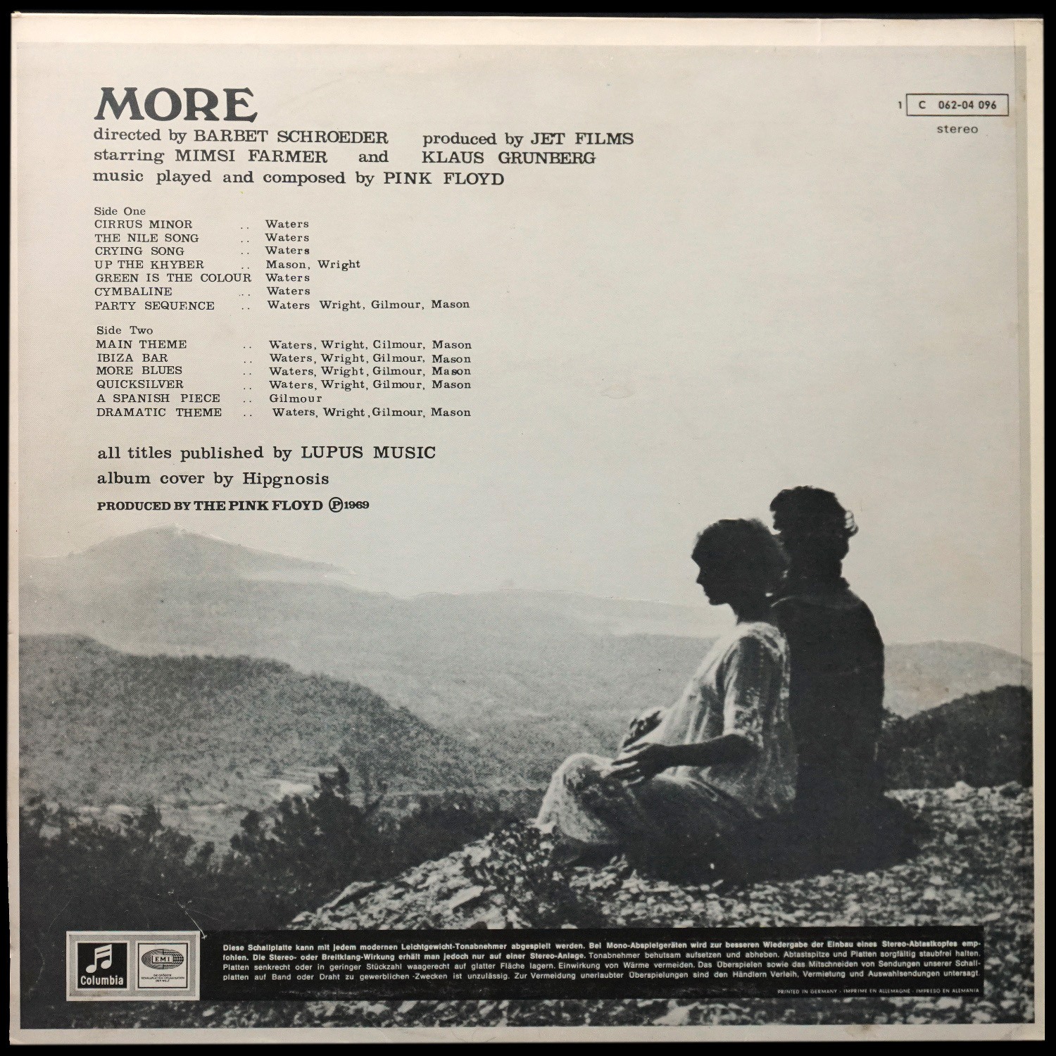 LP Pink Floyd — Soundtrack From The Film 'More' фото 2