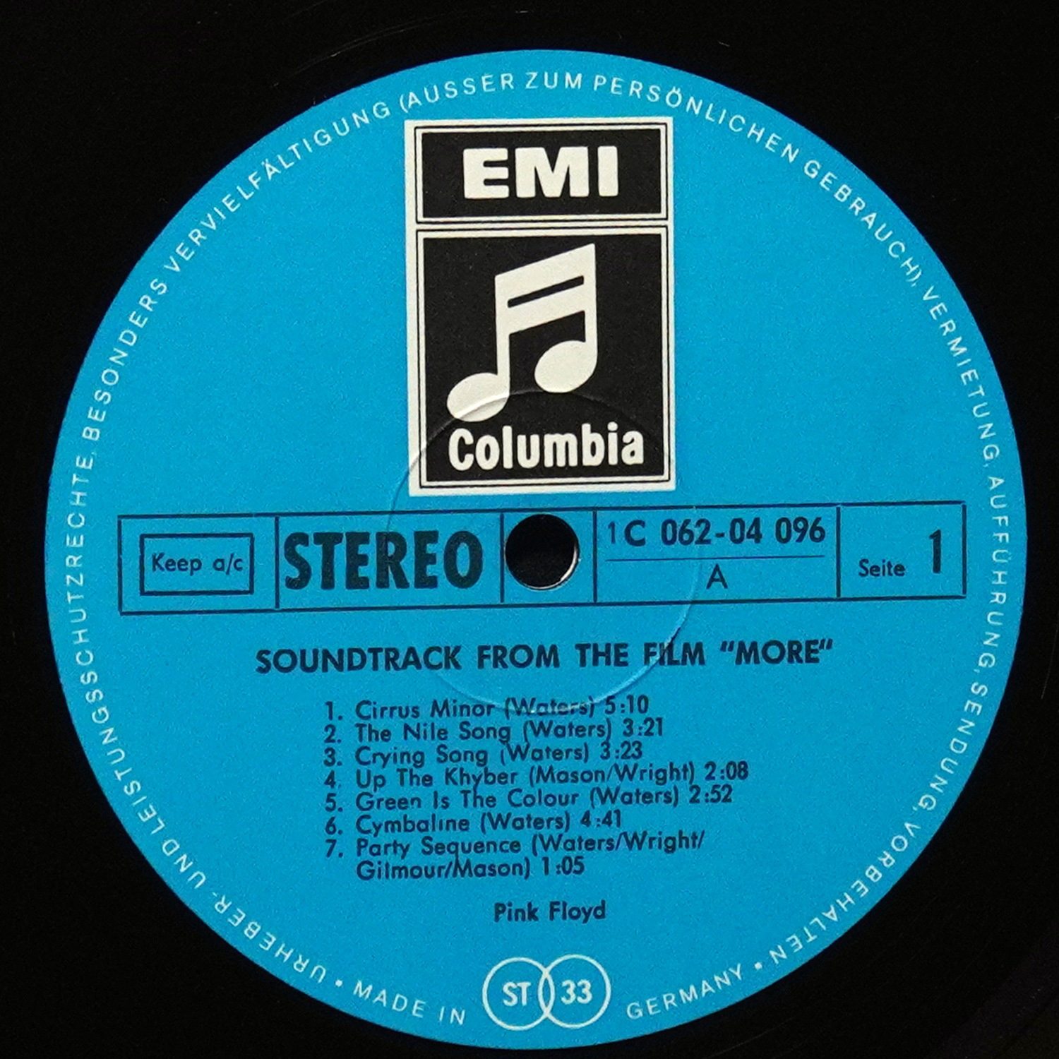LP Pink Floyd — Soundtrack From The Film 'More' фото 3